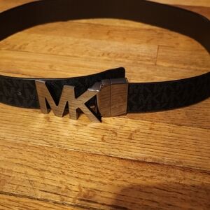 Michael Kors Black Belt with Metallic Buckle